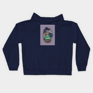 witch brewing a potion Kids Hoodie